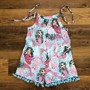 Paper Wings Girls’ Mermaid Romper Play Tassels Bohemian Blue Size 8